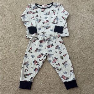 Powell Craft 2 Piece Nautical Sailboat Beach Lighthouse Pajamas Set Size 4